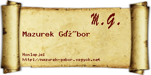 Mazurek Gábor névjegykártya